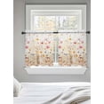 thumbnail image 5 of Colorful Wildflower Tier Curtains 24 Inch Length,Sheer Curtains for Bedroom Living Room Window Botanical Vintage Floral Country Retro Small Half Window Kitchen Curtains & Drapes 27.5"x24" 2 Panels, 5 of 6