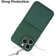 thumbnail image 4 of iPhone 14 Pro Max Case Liquid Silicone Card Slot Soft Screen Protector Cover Shockproof Anti Scratch Microfiber Lining Full Body Protection Shell for iPhone 14 Pro Max- Blackish Green, 4 of 12