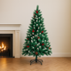 thumbnail image 1 of Arbol de Navidad Artificial 210m Verde con Efecto Nevado Piñas y Frutos Rojos Frondoso de Lujo con Serie de Luz Led, 1 of 7