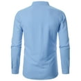 thumbnail image 4 of Dpytoraw Mens Pure Long Sleeved Shirt Youth Fashion Vintage Stand Up Long Sleeved Shirt, 4 of 4