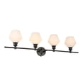 thumbnail image 4 of Gene 4 light Black and Frosted white glass Wall sconce, 4 of 7