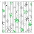 thumbnail image 2 of Christmas Snowflake Shower Curtain Winter Snowy Green Gray Merry Christmas Holidy Fabric Bathroom Curtain Set with Hooks(70" WX70 H), 2 of 4