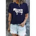 thumbnail image 1 of ABPHQTO Camiseta de manga corta con estampado gráfico de letras Blue Cows Make Me Happy para mujer, 1 of 5