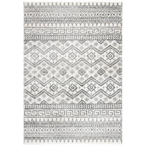SAFAVIEH Tunisia Derren Geometric Area Rug, Ivory/Black, 5'3" x 7'7"