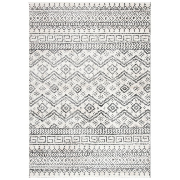 SAFAVIEH Tunisia Derren Geometric Area Rug, Ivory/Black, 5'3" x 7'7"
