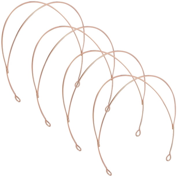 6 diademas de doble capa de metal dorado claro de doble fila para mujer, diadema de alambre fino para boda, accesorios para manualidades DIY.