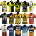 thumbnail image 2 of Maillot de ciclismo de seguridad de 3 pies para hombre, manga corta, reflectante, para ciclismo de montaña, equipo profesional de descenso, ropa de verano, novedad, 2 of 5