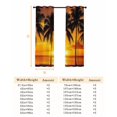 thumbnail image 6 of Fsddascl Beach Sunset Blackout Curtains for Bedroom/Living Room, Thermal Insulated Kitchen Curtains, Ocean Coconut Orange Coastline Landscape Grommet Darkening Window Treatment Drapes 42"x63"x2, 6 of 6