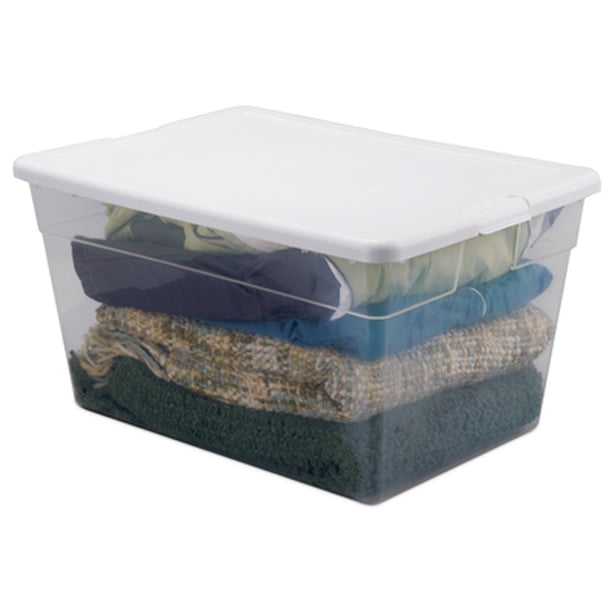 2PK-Sterilite 16598008 Sterilite 56 QT Storage Box White Lid With See
