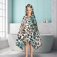 thumbnail image 6 of Leopard and Tiger Pattern Hooded Bath Towel，50"x30" for Ages 3 To 12 Kids, Quick Dry Lightweight Soft Microfiber Hood Beach Towel Cover Up for Kids, 6 of 7