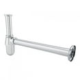 thumbnail image 4 of Tubo de lavabo de aleación de zinc cromado, sifón redondo para desagüe de baño y cocina., 4 of 10