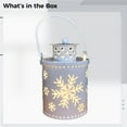thumbnail image 5 of Farol navideño con vela LED, luz decorativa navideña de metal, diseño de reno de pino y copo de nieve, lámpara de mesa que funciona con pilas, decoración navideña de interior para fiestas en casa, 5 of 5