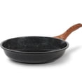 thumbnail image 1 of ESLITE LIFE Sartén de cerámica antiadherente, no tóxica, para tortillas de huevos, compatible con todo tipo de cocinas (gas, eléctricas e inducción), libre de PTFE y PFOA (negra, 28 cm), 1 of 5