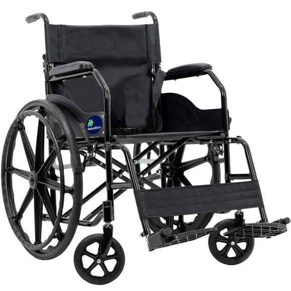 MEDICAL STORE Silla De Ruedas Ligera Adulto Mayor Todo Terreno Traslado Plegable Compacta Con Freno De Mano Rehabilitación Con Descansa Pies Abatible