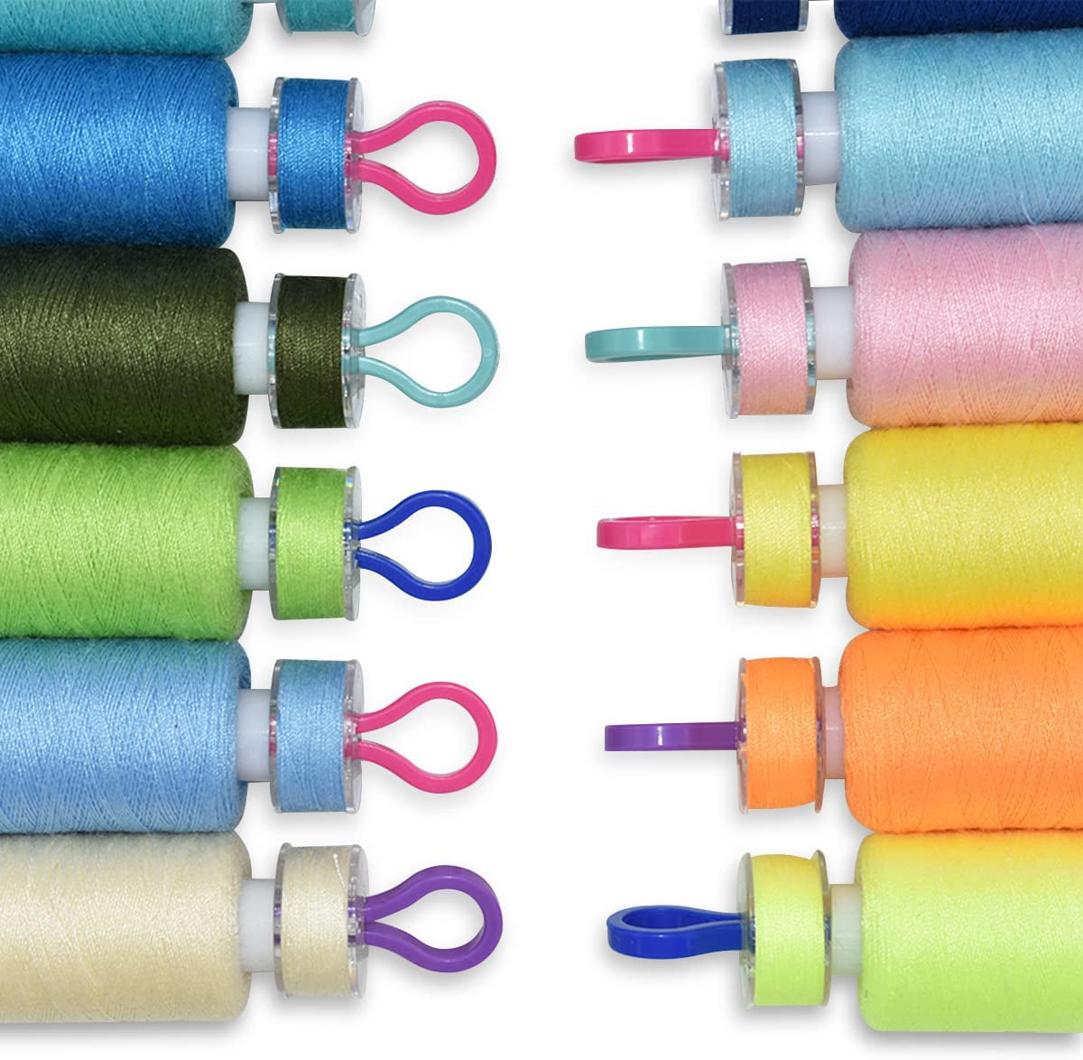 Bobbin Buddies,Willstar 60pcs Colorful Bobbin Thread Holders Thread Buddies Clips Sewing Machine Accessories for Thread Spool Organizing Bobbin Thread