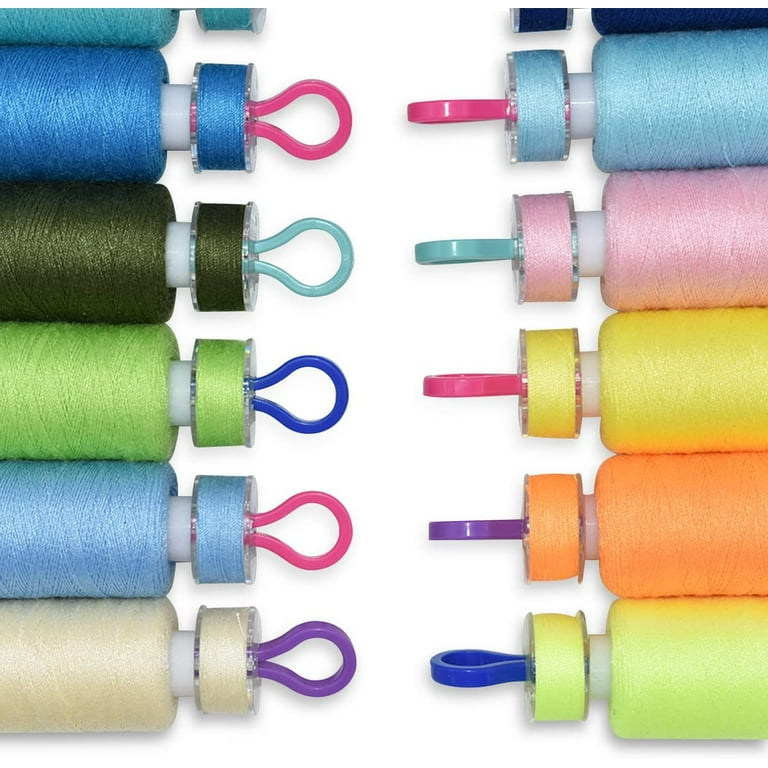 Thren 60 Pcs Bobbin Holder Clips Thread Spool Plastic Clamps Organizing Quilting Supplies Knitting Sewing Machine, Size: 60pcs