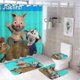 thumbnail image 1 of ¡Jakers! Las aventuras de Piggley Winks-theme 4-Piece Shower Curtain Set with Rugs, Waterproof Bathroom Decor Set Includes Bath Mat, U-Shaped Rug, Toilet Lid Cover and Curtain with Hooks, 1 of 6