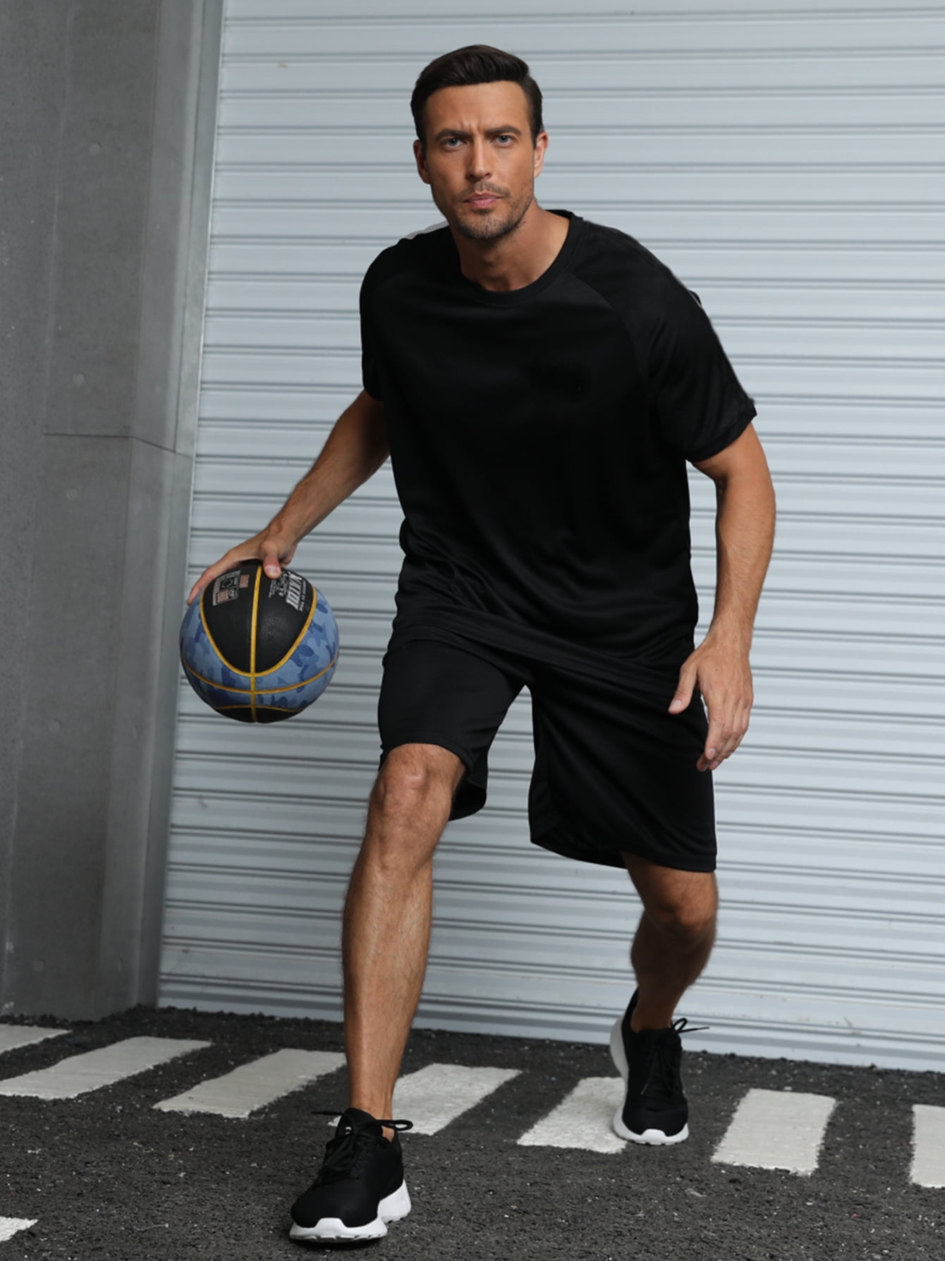 5 Piece Men's Mesh Athletic Short Set with Zipper Pockets Performance Workout Shorts for Basketball Soccer Badminton Sports Training Running,Size S-3XL