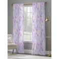 thumbnail image 4 of Purple Floral Retro Sheer Curtains 84 Inch Length 2 Panels Set, Abstract Vintage Floral Botanical Voile Window Treatment Rod Pocket Curtains Sheers Drapes for Bedroom/Living Room/Kitchen 52"x84"x2, 4 of 7