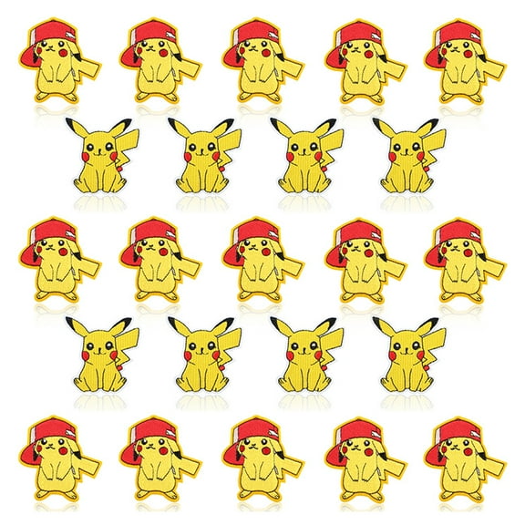 23 pcs Pikachu Iron on Patches sew on Patches Craft Embroidery Patch Motif Clothes Jackets Hats Backpacks Jeans