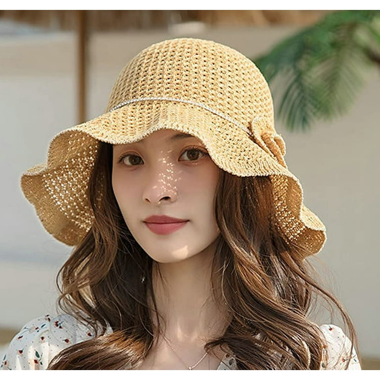 CoCopeaunts Women's Straw Sunhat Beach Straw UV Protection Cap