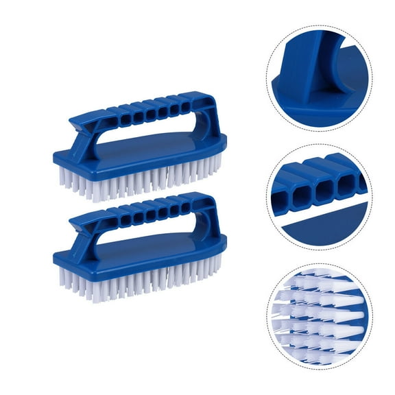 HEALEEP Multipurpose Scrub Brush 2Pcs Handy Handle For Household Outdoor Garden Cleaning 11.8x2.6x2.4in
