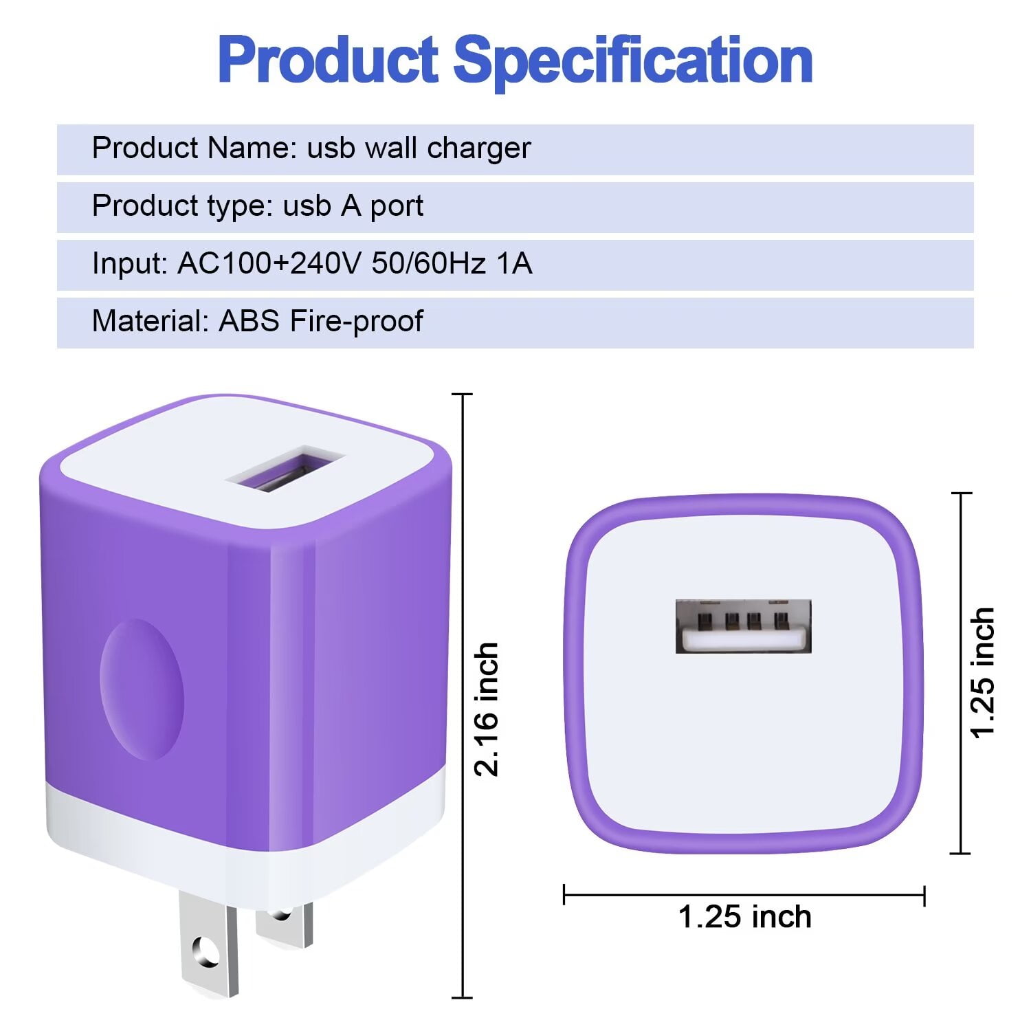 Type C Charger 10ft,USB Wall Charger Block Adapter,AILKIN 5V/1A/4Pack Plug Base Brick w USB Type C Charger Fast Charging Cable 6ft 10 feet Usb to Usb C Cord Phone Chargers for Android Phone