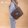 thumbnail image 3 of Montana West Vintage Western Tooling Tote Bag & Wallet Set for Women | Studded Top Handle Shoulder Handbag, Coffee, 3 of 7