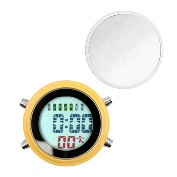 Reloj despertador digital Reloj digital Reloj despertador controlado por radio a prueba de agua con Amarillo blanco