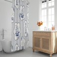 thumbnail image 2 of Blue Nautical Waterproof Fabric Shower Curtain,Coastal Ocean Shower Curtains Sets for Bathroom,Blue White Bath Curtain with 12 Hooks 72x72 Inches, 2 of 6