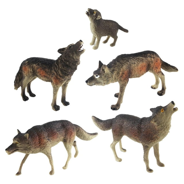 Figuras de Juguetes CUTICAT 5 Piezas Simulación Bosque Aprendizaje Lobo