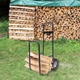 thumbnail image 3 of 220lbs Firewood Log Rack Cart Carrier Wood Dolly Mover Hauler Holder Wheel Firewood Storage Cart, 3 of 16