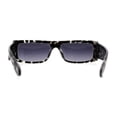 thumbnail image 2 of Square Flat Top Narrow Rectangular Plastic 90s Sunglasses Slate Tortoise Smoke, 2 of 4