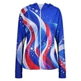 thumbnail image 5 of 250th Anniversary Patriotic Hoodie for Women - Vintage American Flag Sun Protection Jacket with Pockets, Full Zip Up Long Sleeve Athletic Cover Up for Independence Day Sky Blue XL, 5 of 6