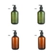 thumbnail image 2 of Qarigey Botella vacía de loción para viajes, dispensador de Gel de ducha para experiencia, botella con bomba de ducha Cuentagotas de vidrio y botellas Verde translúcido 300ml, 2 of 6
