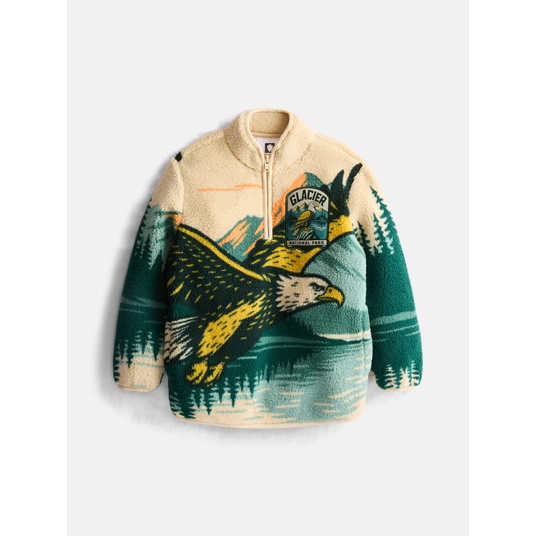 National Parks Boys Fuzzy Fleece Half Zip Sweater photo 1