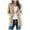 Khaki, variant on Women's Boho Patchwork Cardigan Long Sleeve Open Front Knit Sweaters Coat Pockets Coats for Women Black M
