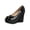 Black Shoes for Women, variant on Women's Sandal Wedge Heel Sole Versatile Breathable Material For Warm Weather Versatile Matching With Various Black 40