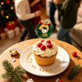 thumbnail image 4 of 10 Pieces Mini Christmas Wreaths 2.56" Artificial Xmas Wreath Hanging Ornaments for Cake Decor,Cute Miniature Wreaths for Door Windows Wall Stairs Christmas Tree Decorations, 4 of 9