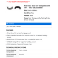 thumbnail image 2 of Rear Brake Shoe Set - Compatible with 1991 - 2002 GMC C3500HD 1992 1993 1994 1995 1996 1997 1998 1999 2000 2001, 2 of 2