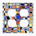 thumbnail image 5 of Metal Light Switch Plate Outlet Cover (Stained Glass Window Tile PatternGLA005), 5 of 15
