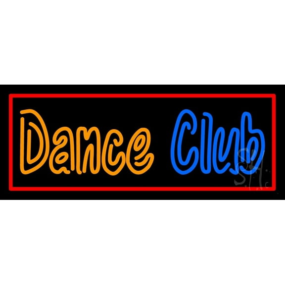 Dance Club LED Neon Sign 13" Tall x 32" Wide - inches Black Square Cut Acrylic Backing, with Dimmer - Premium built indoor Sign for Strip Club, Dance club, Décor, Bar.