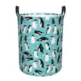 thumbnail image 1 of Balery Penguins Cesta de ropa redonda con asas, impermeable, independiente, para ropa, juguetes, dormitorio y familia-Small, 1 of 6