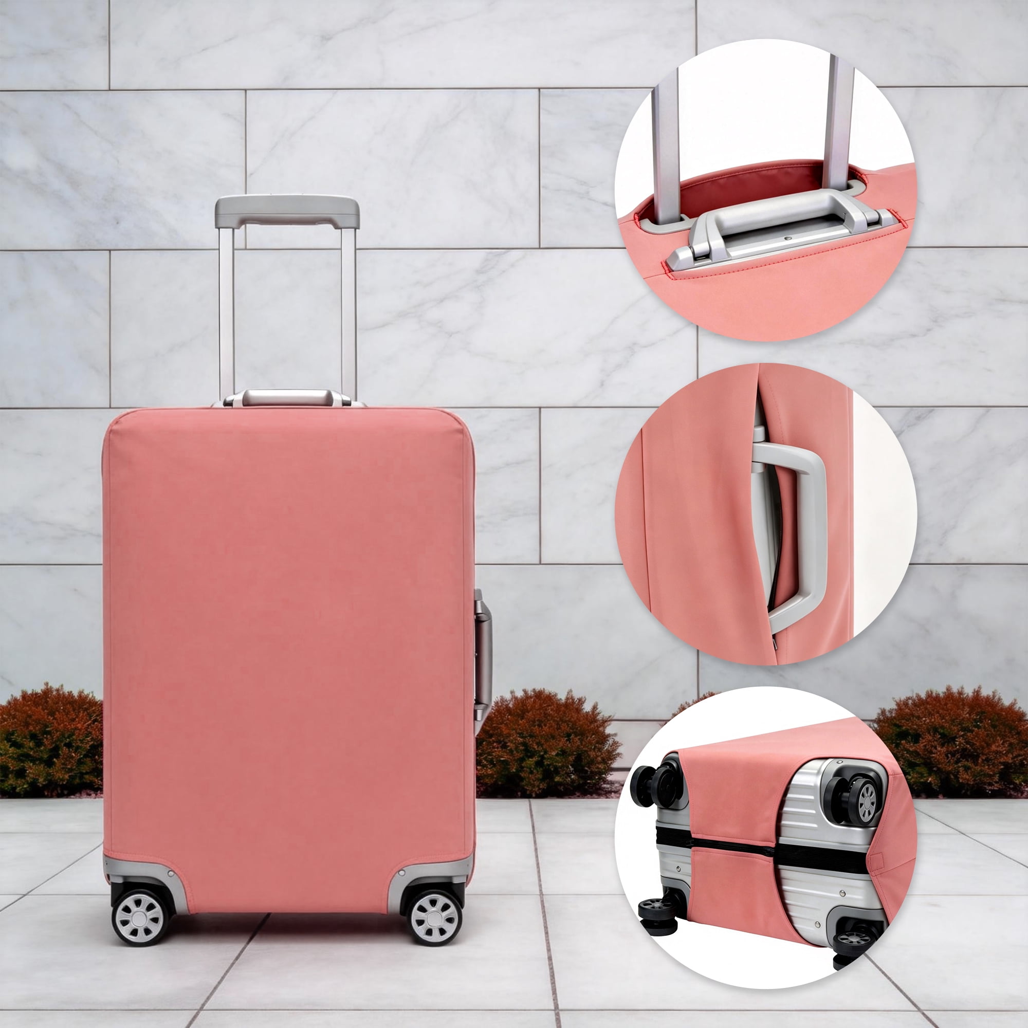 Unique Bargains High Elasticity Luggage Cover for Suitcases Bags Pink Extra Large