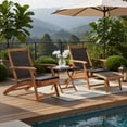 thumbnail image 4 of GVN Outdoor Chaise Lounge, 2 Pieces Patio Rattan Folding Lounge Chair with Acacia Wood Table Outdoor Chaise Lounge Chair for Pool Backyard Beach Red, 4 of 8