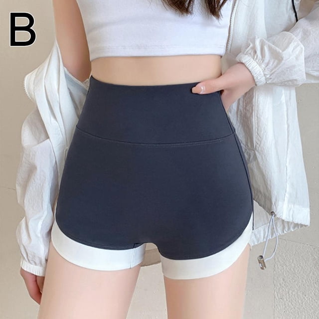 Pantalones de fitness Pantalones cortos deportivos de yoga Cintura alta Control de abdomen ◇е