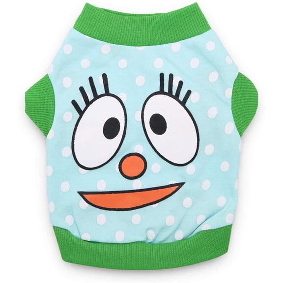 Dog Shirts for Small Dogs Cat Lightweight Oxeye Smiling Face for Living at Home Going out(Green)