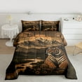 thumbnail image 2 of jejeloiu Jungle Tiger Animal Bedding Comforter Set,Ink Mountain Pattern Twin Comforter Sets,Cute Daisy Flowers Bedding Set For Men Women,Microfiber Bedroom Decor Reversible,2pcs, 2 of 8