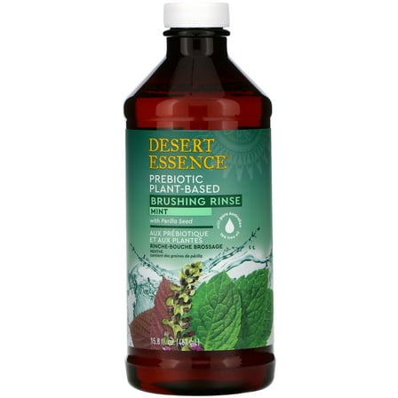 Desert Essence Prebiotic, Plant-Based Brushing Rinse, Mint, 15.8 fl oz (467 ml)
