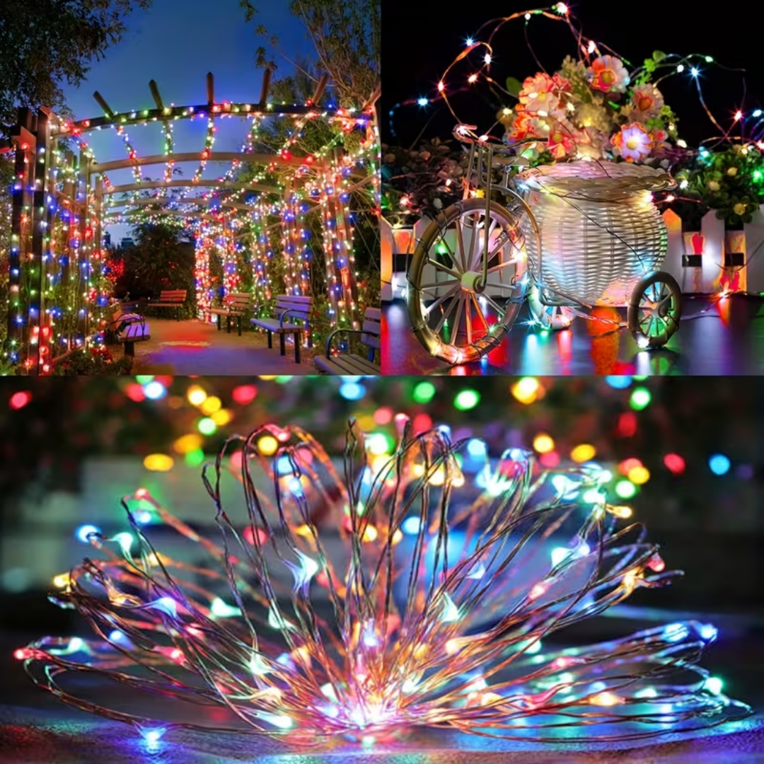 2 Packs Blue Solar Fairy Lights, Each Pack Contains 110 Led Solar String Lights, Ip65 Waterproof Copper Wire, 8 Modes Of Solar Fairy Lights, For Garden, Courtyard, Tree, Wedding, Christmas